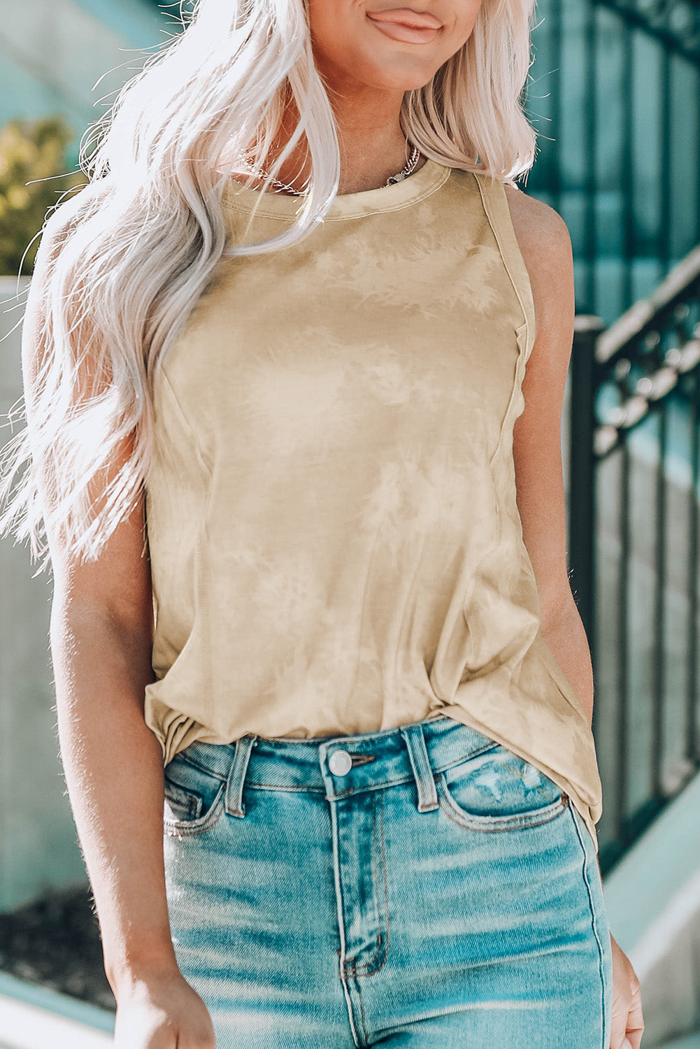 Tie-Dye Seam Detail Tank