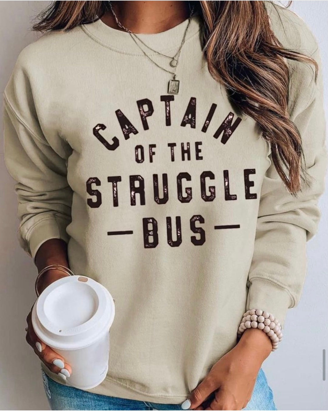 Captain Of The Struggle Bus Crewneck Sweatshirt