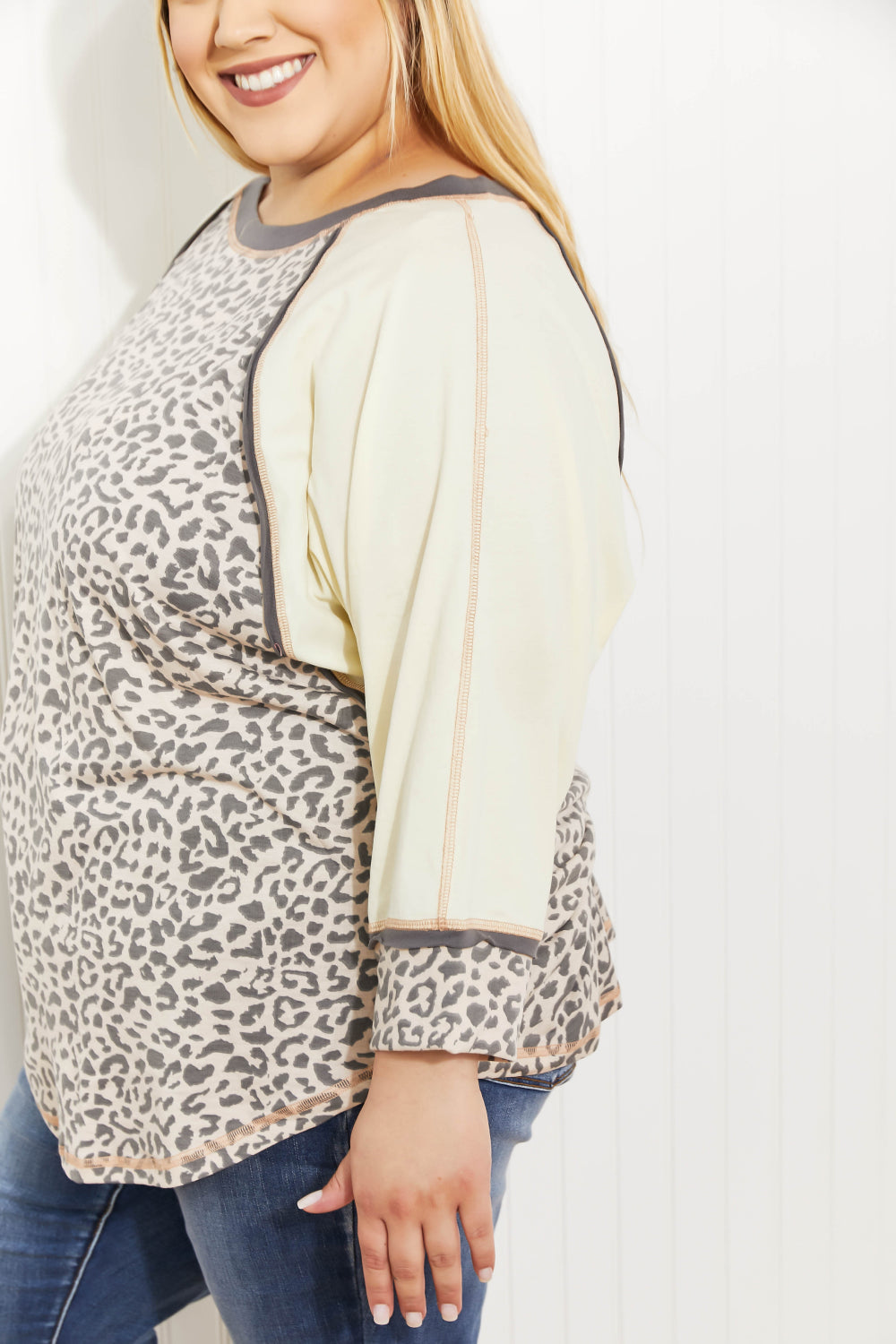 Jodifl Bestie Full Size Run Leopard Baseball Tee