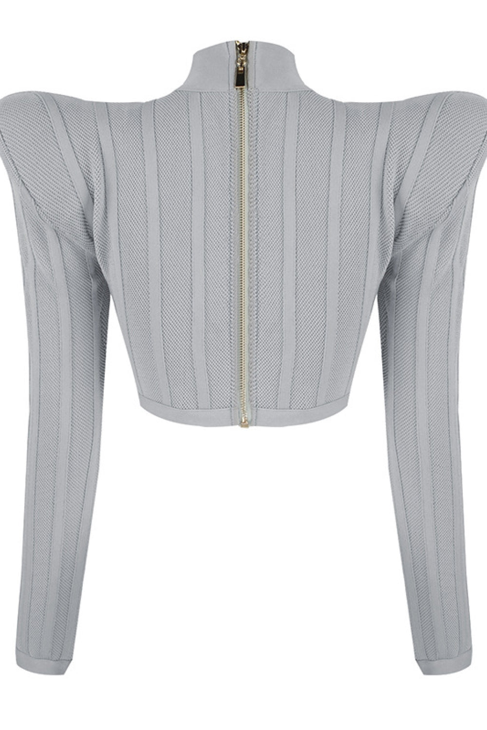 Padded Shoulder Strip Detail Crop Top