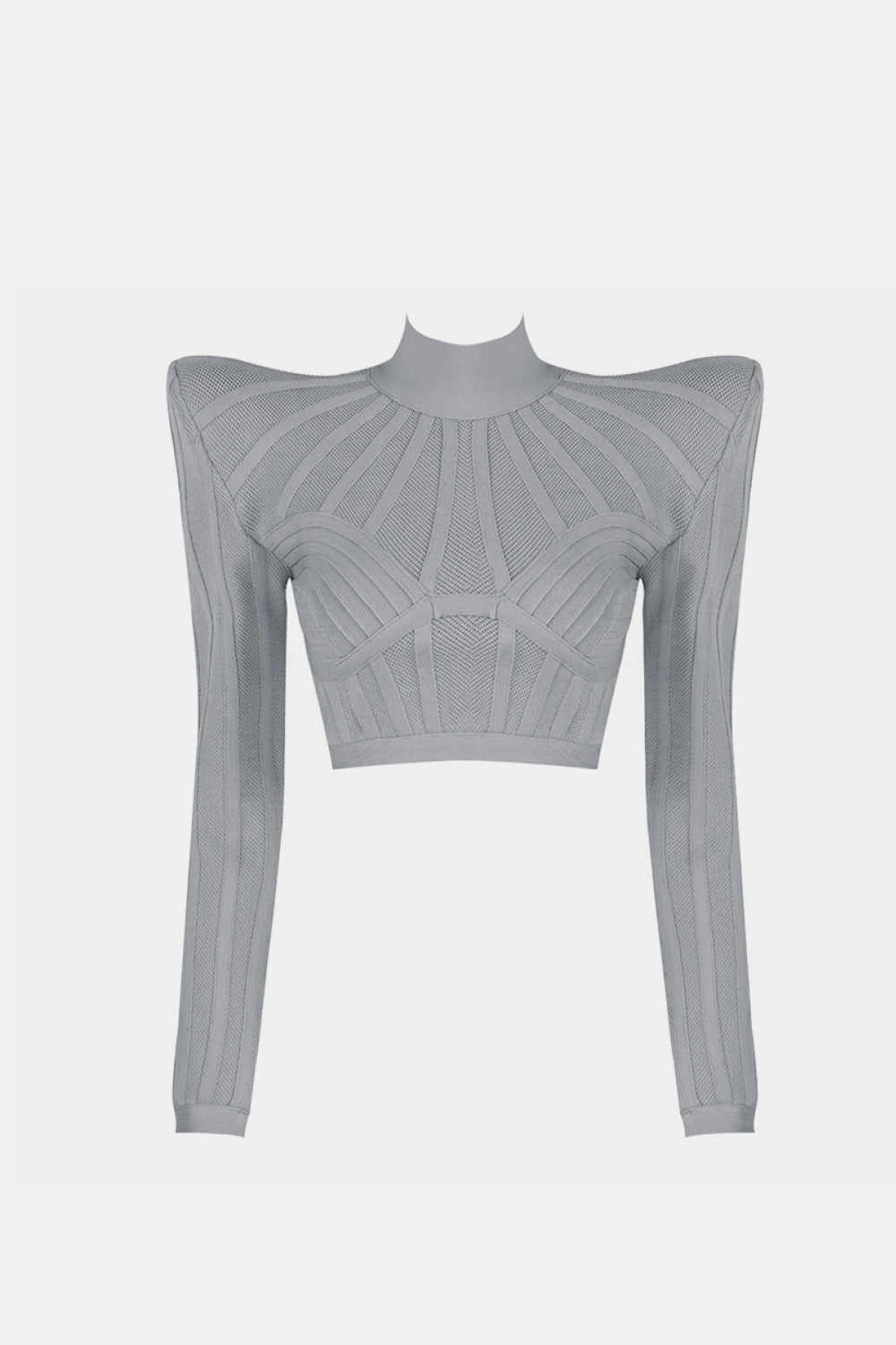 Padded Shoulder Strip Detail Crop Top