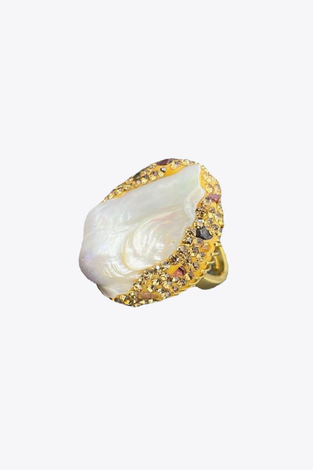 Random-Shape Natural Stone Openwork Ring