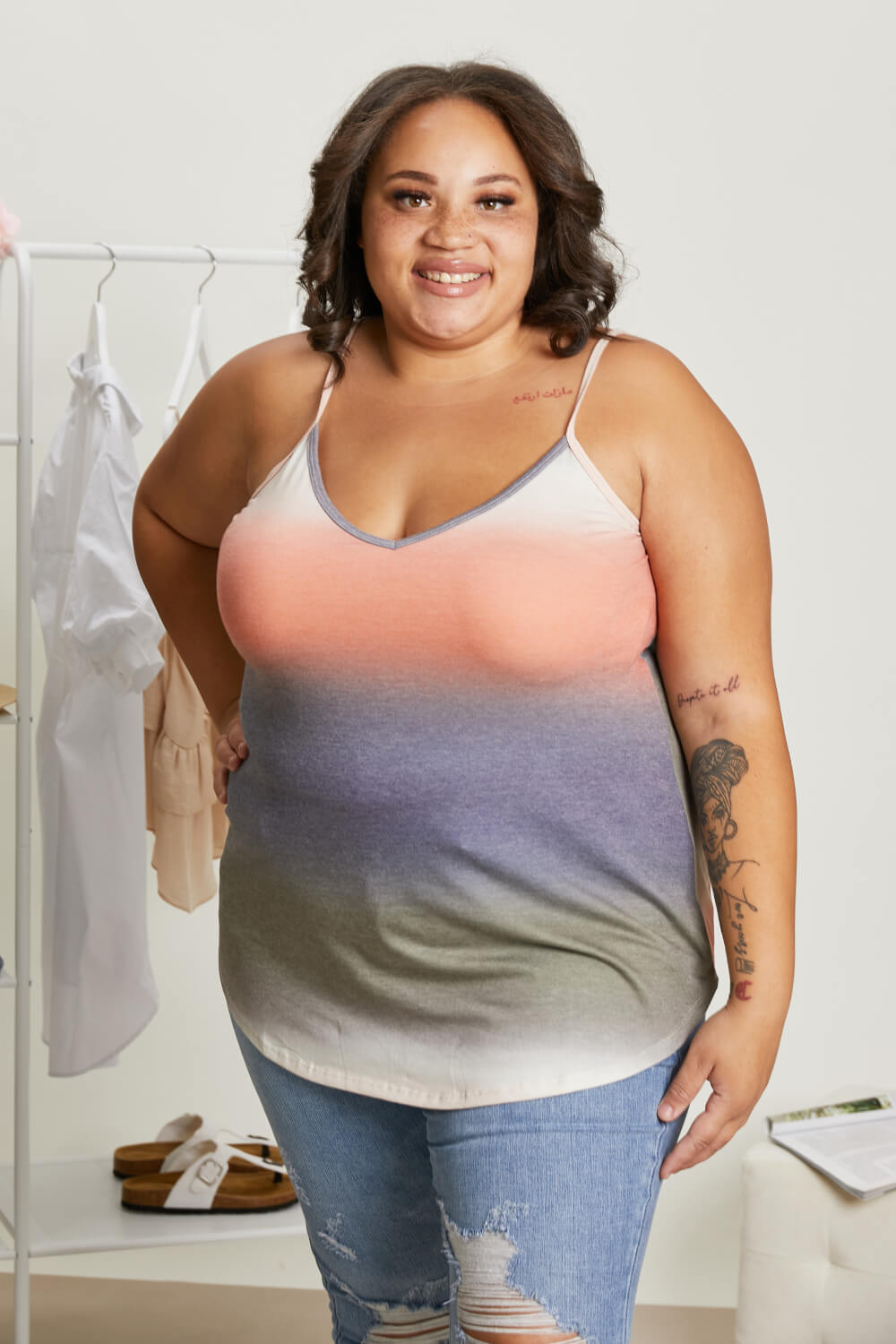 Zenana Sunset Dreams Full Size Ombre Reversible Tank