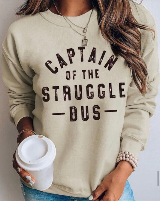 Captain Of The Struggle Bus Crewneck Sweatshirt